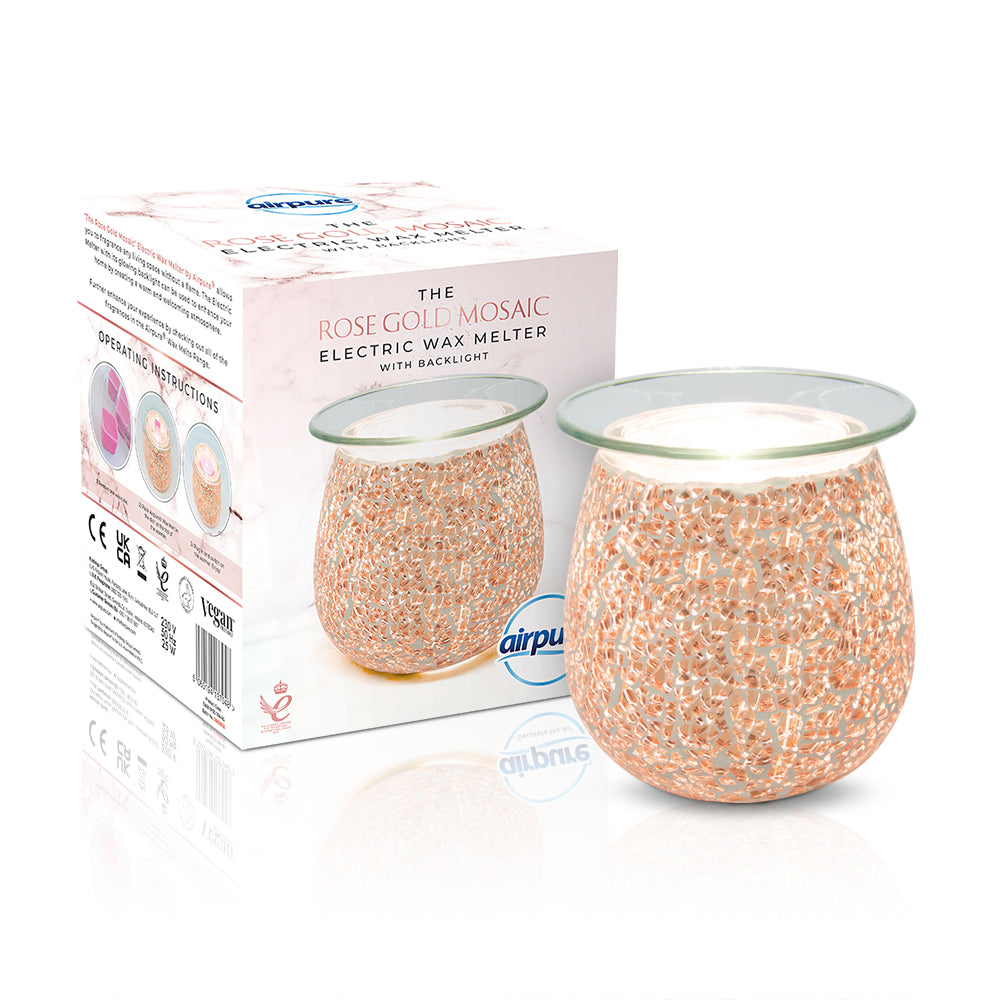 ‘The Rose Gold’ Mosaic Electric Wax Melter With Backlight Airpure